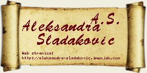 Aleksandra Sladaković vizit kartica